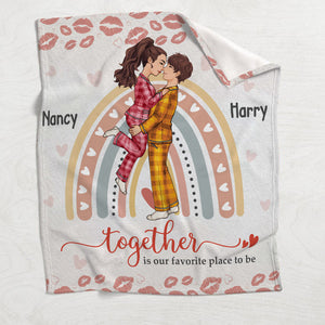 Together Is My Favorite Place To Be - gift for husband, wife, girlfriend, boyfriend - Personalized Blanket