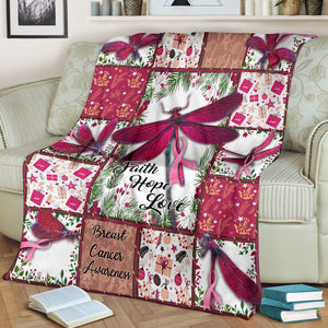 Faith Hope Love Breast Cancer Awareness Blanket 0622