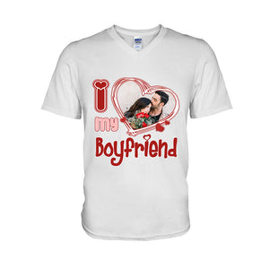 I Love My Boyfriend/Girlfriend/Husband/Wife - Personalized Couple T-shirt And Hoodie