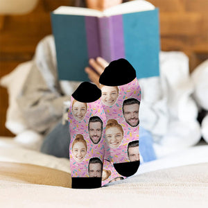 Custom Face Sweet Candy - Personalized Couple Socks