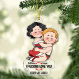 I Love You - gift for boyfriend, girlfriend, wife, husband - Personalized Transparent Ornament