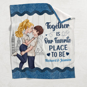 Together Is Our Favorite Place To Be - Personalized Couple Blanket