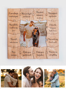 Reasons Why I Love You - gift for husband, wife, boyfriend, girlfriend - Personalized Picture Wooden Puzzle