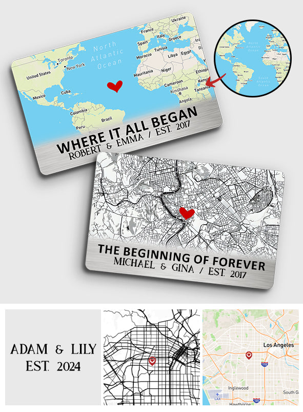 The Beginning Of Forever - Personalized Couple Wallet Insert Card