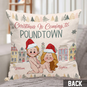 Merry Christmas In Poundtown - gift for husband, boyfriend, girlfriend - Personalized Throw Pillow