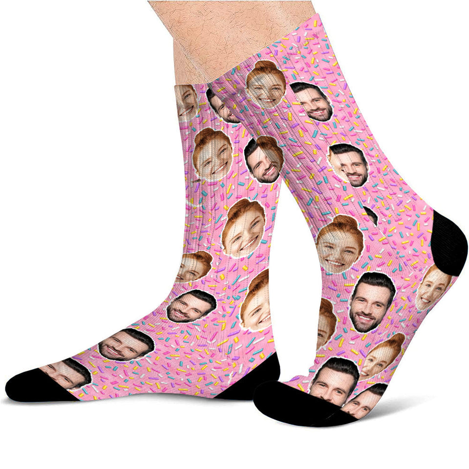 Custom Face Sweet Candy - Personalized Couple Socks