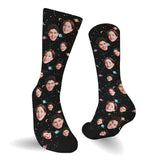 Custom Face Galaxy - Personalized Couple Socks