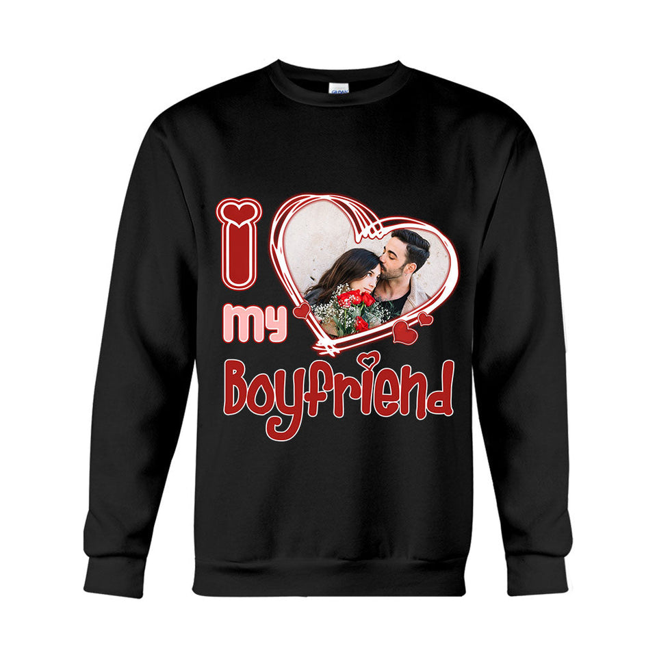 I Love My Boyfriend/Girlfriend/Husband/Wife - Personalized Couple T-shirt And Hoodie