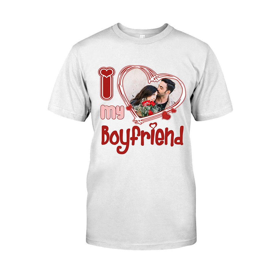 I Love My Boyfriend/Girlfriend/Husband/Wife - Personalized Couple T-shirt And Hoodie