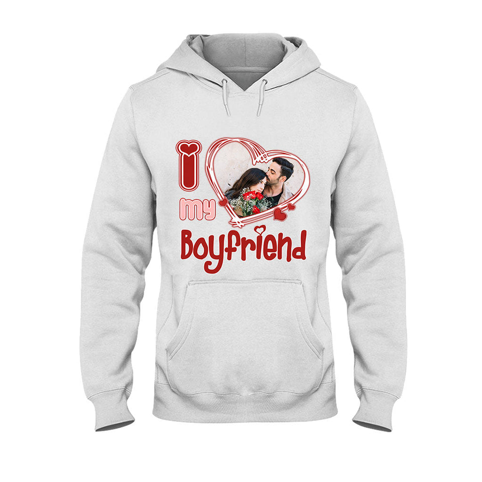 I Love My Boyfriend/Girlfriend/Husband/Wife - Personalized Couple T-shirt And Hoodie