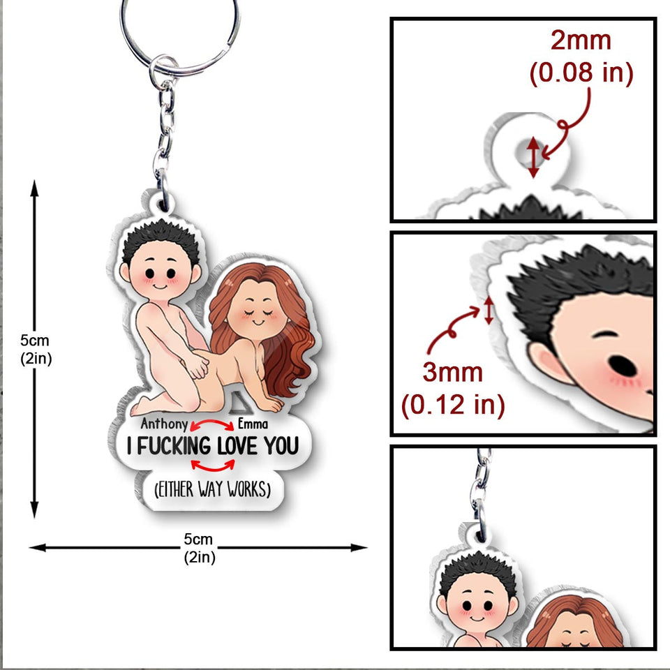 I Love You - Personalized Couple Keychain