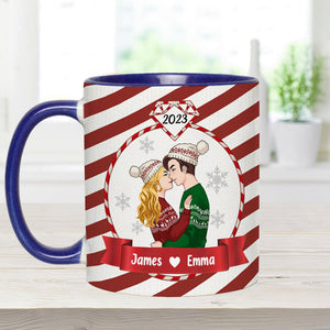 First Christmas Engaged - gift for boyfriend, girlfriend - Personalized Accent Mug