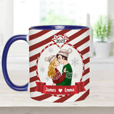 First Christmas Engaged - gift for boyfriend, girlfriend - Personalized Accent Mug