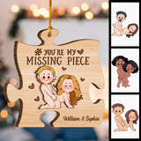 You Are My Missing Piece - gift for husband, wife, boyfriend, girlfriend - Personalized 2 Layered Piece Ornament