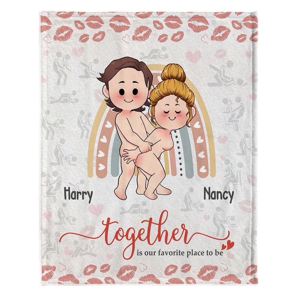 Together Is Our Favorite Place To Be - Personalized Couple Blanket