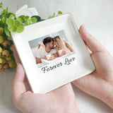 Ceramic Plate with Picture - Personalized Couple Jewelry Dish