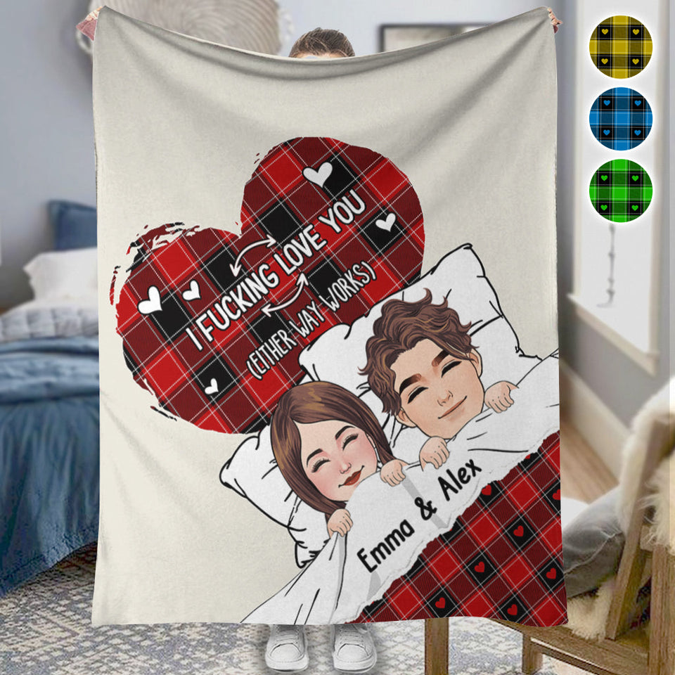 I Love You - Personalized Couple Blanket