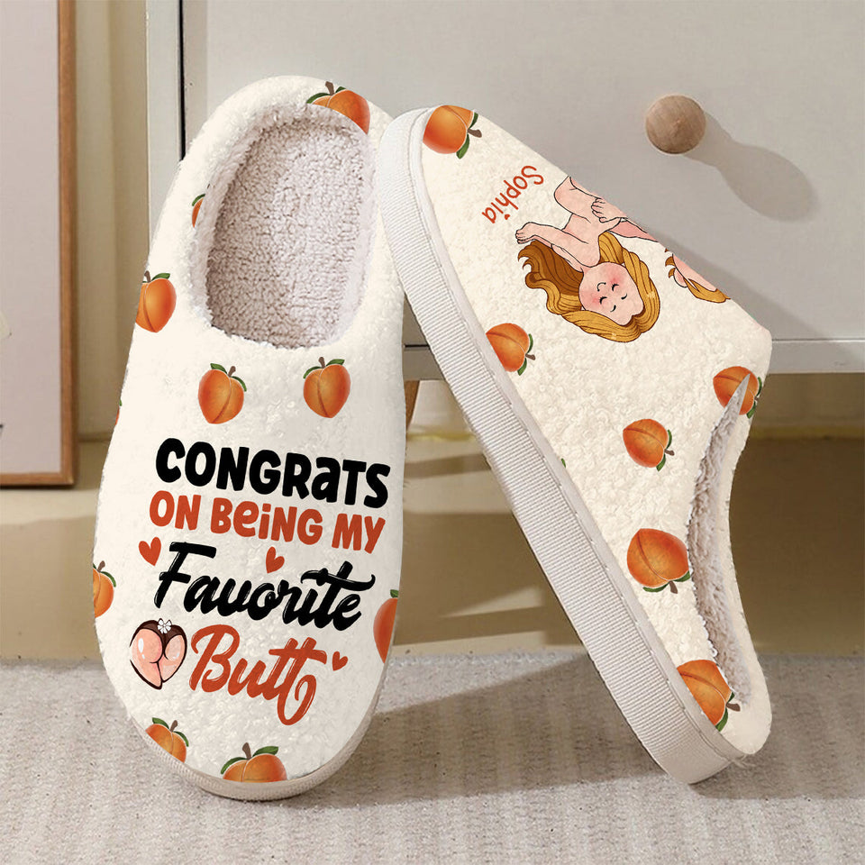 Congrats On Being My Favorite - gift for wife, husband, boyfriend, girlfriend - Personalized Slippers