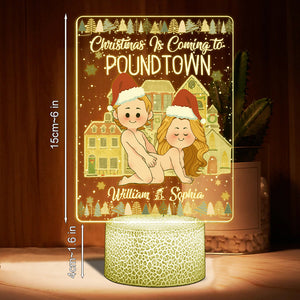 Merry Christmas In Poundtown - gift for wife, boyfriend, girlfriend - Personalized Shaped Plaque Light Base