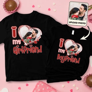 I Love My Boyfriend/Girlfriend/Husband/Wife - Personalized Couple T-shirt And Hoodie