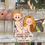 I Love You - gift for husband, wife, boyfriend, girlfriend - Personalized Custom Shaped Wood Sign