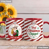 First Christmas Engaged - gift for boyfriend, girlfriend - Personalized Accent Mug