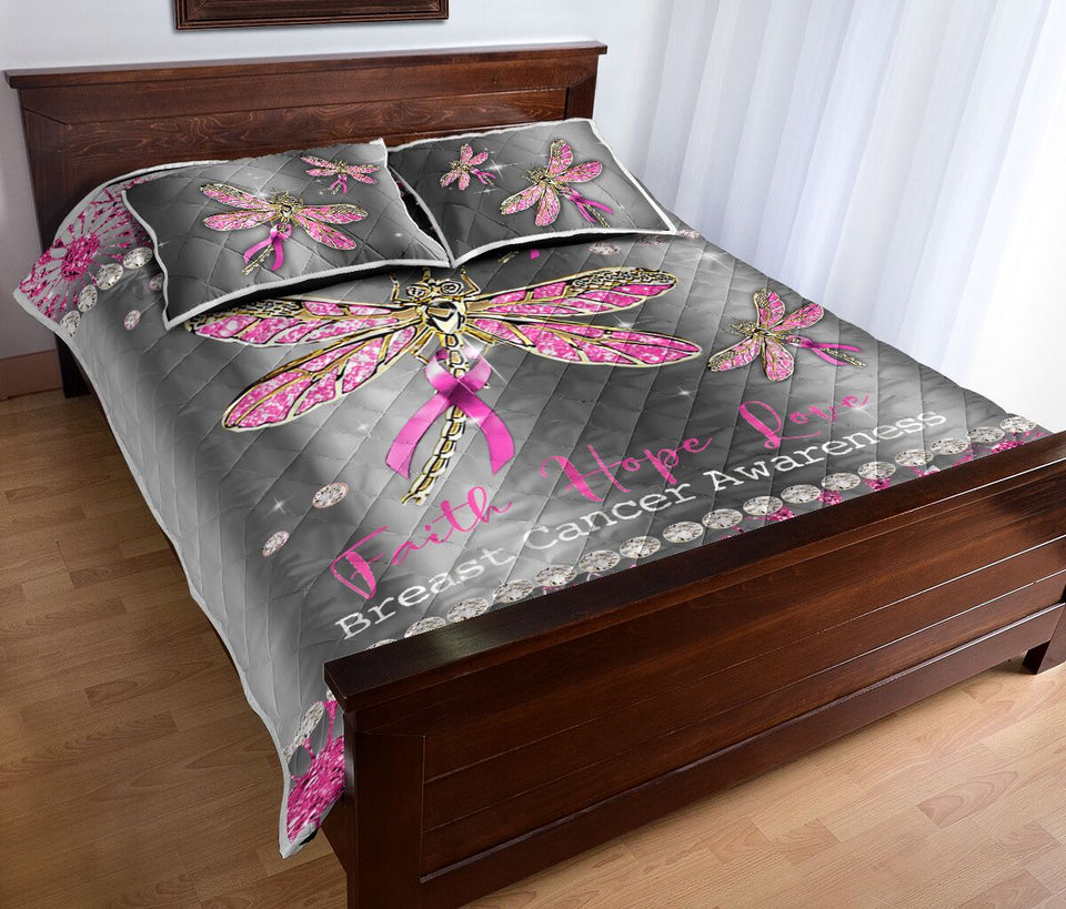 Faith Hope Love Breast Cancer Awareness  Quilt Set 0622