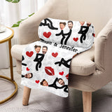 I Love You Funny Photo Inserted Couple - gift for husband, wife, boyfriend, girlfriend - Personalized Blanket