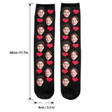 Custom Face Heart Pattern - Personalized Couple Socks