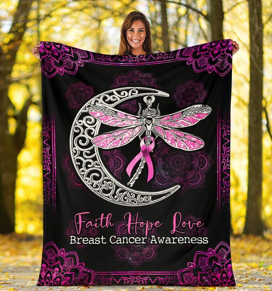 Never Give Up Breast Cancer Awareness Blanket 0622