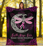 Never Give Up Breast Cancer Awareness Blanket 0622