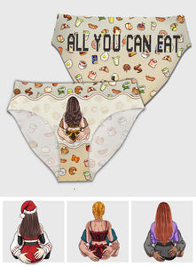 All You Can Eat Adult Humor - Personalized Couple Women's Briefs