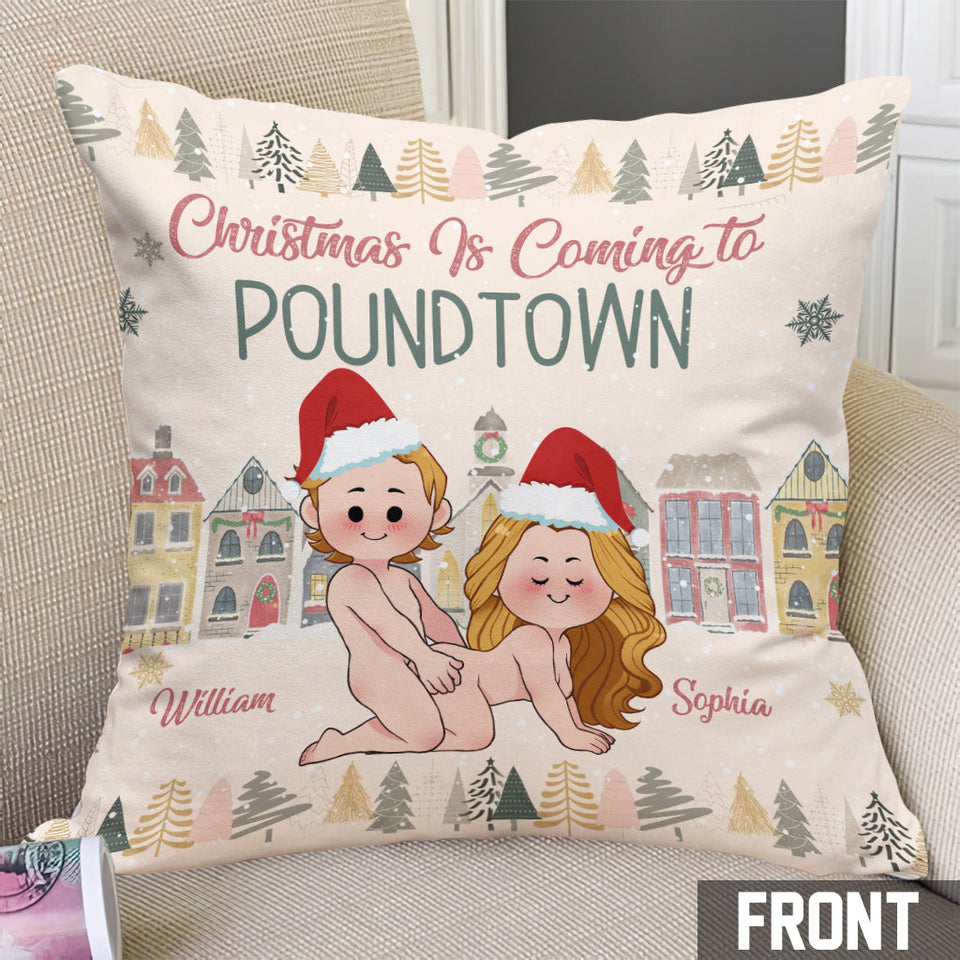 Merry Christmas In Poundtown - gift for husband, boyfriend, girlfriend - Personalized Throw Pillow