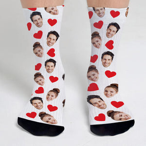 Funny Icon Pattern - Personalized Couple Socks