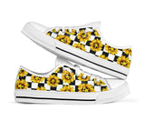 Sunflower Autism Puzzle Piece Chess Pattern Autism Awareness Low Top Shoes 0622