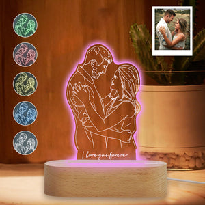 I Love You Forever - Personalized Couple Shaped Plaque Light Base