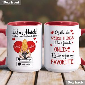 You Are Far My Favorite - gift for boyfriend, girlfriend, husband, wife - Personalized Accent Mug