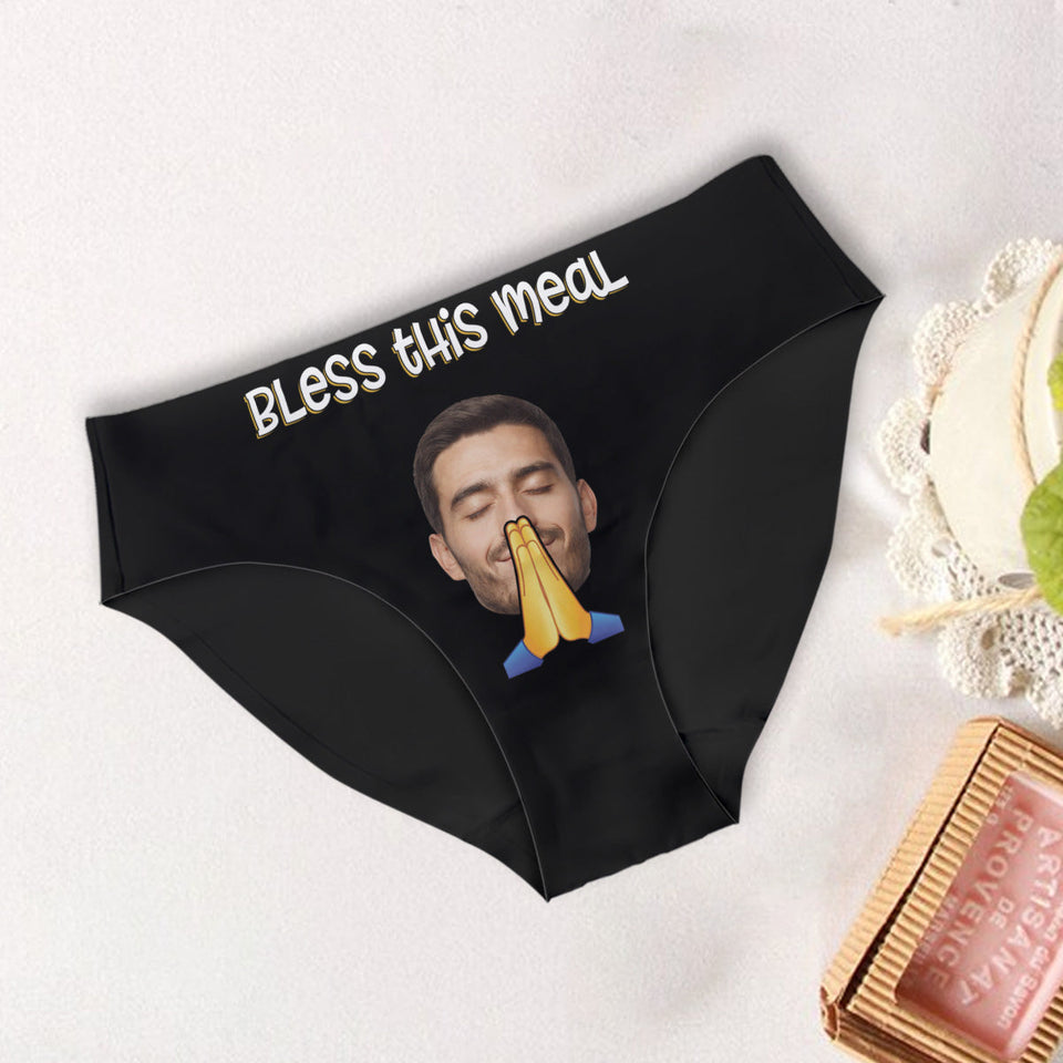 Bless This Meal - Personalized Couple Women Briefs & Men Boxer Briefs