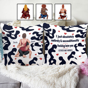 I Just Absolutely Entirely & Unconditionally F*cking Love Lou - Personalized Couple Throw Pillow