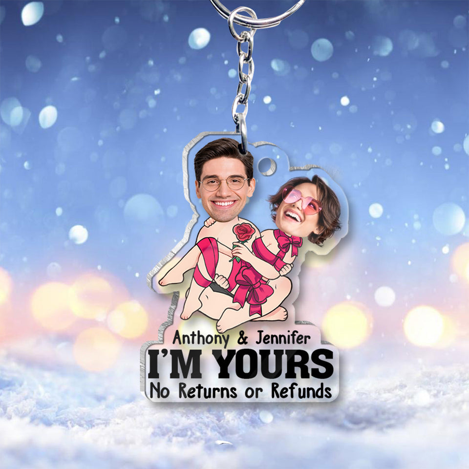 I'm Yours - Personalized Couple Transparent Keychain