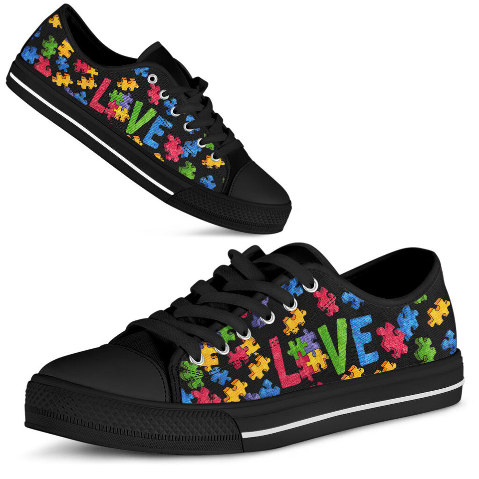 Puzzle Pieces Autism Awareness Low Top Shoes 0622