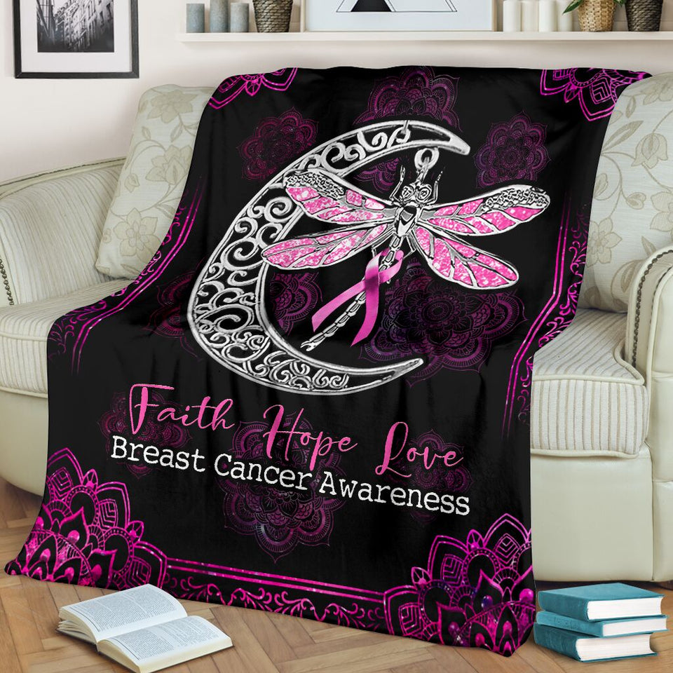 Never Give Up Breast Cancer Awareness Blanket 0622
