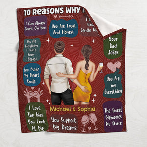 10 Reasons I Love You - Personalized Couple Blanket