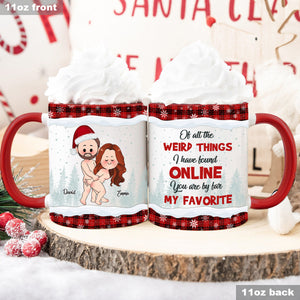 Of All Weird Things - Personalized Couple Accent Mug