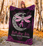 Never Give Up Breast Cancer Awareness Blanket 0622