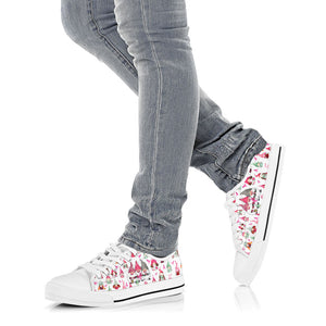 All I Want For Christmas Is A Cure Breast Cancer Awareness Low Top Shoes 0622