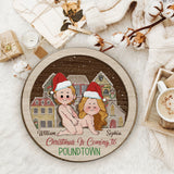 Merry Christmas In Poundtown - gift for girlfriend, boyfriend, husband, wife - Personalized 2 Layered Wood Sign / Wood Plaque