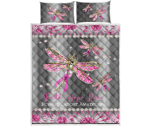 Faith Hope Love Breast Cancer Awareness  Quilt Set 0622