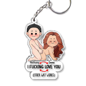 I Love You - Personalized Couple Keychain