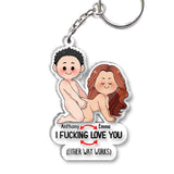 I Love You - Personalized Couple Keychain